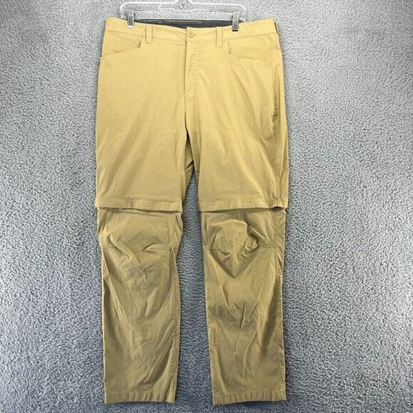 Eddie Bauer Pants men's 38x32 Brown Convertible Tech Stretch Performance Hiking - Picture 1 of 12